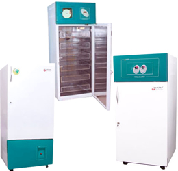 Laboratory Instruments, Laboratory Equipments, Scientific Equipment, Pharmaceutical, Blood Bank Equipments, Cooling Incubator, Stability Test Chamber, Bacteriological Incubator, Laboratory Incubator, Cryo Bath, Laboratory Oven, Incubator Shaker, Biofreeze, Platelet Incubator, Water Bath, Walk-In-Chamber, Blood Bag Tube Sealer, Blood Collection Monitor, Blood Shaker, Blood Bank Refrigerator, Laboratory Refrigerator